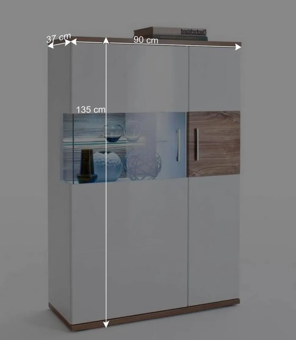 Wohnmöbel Set in Weiß Hochglanz - Icadro (vierteilig)