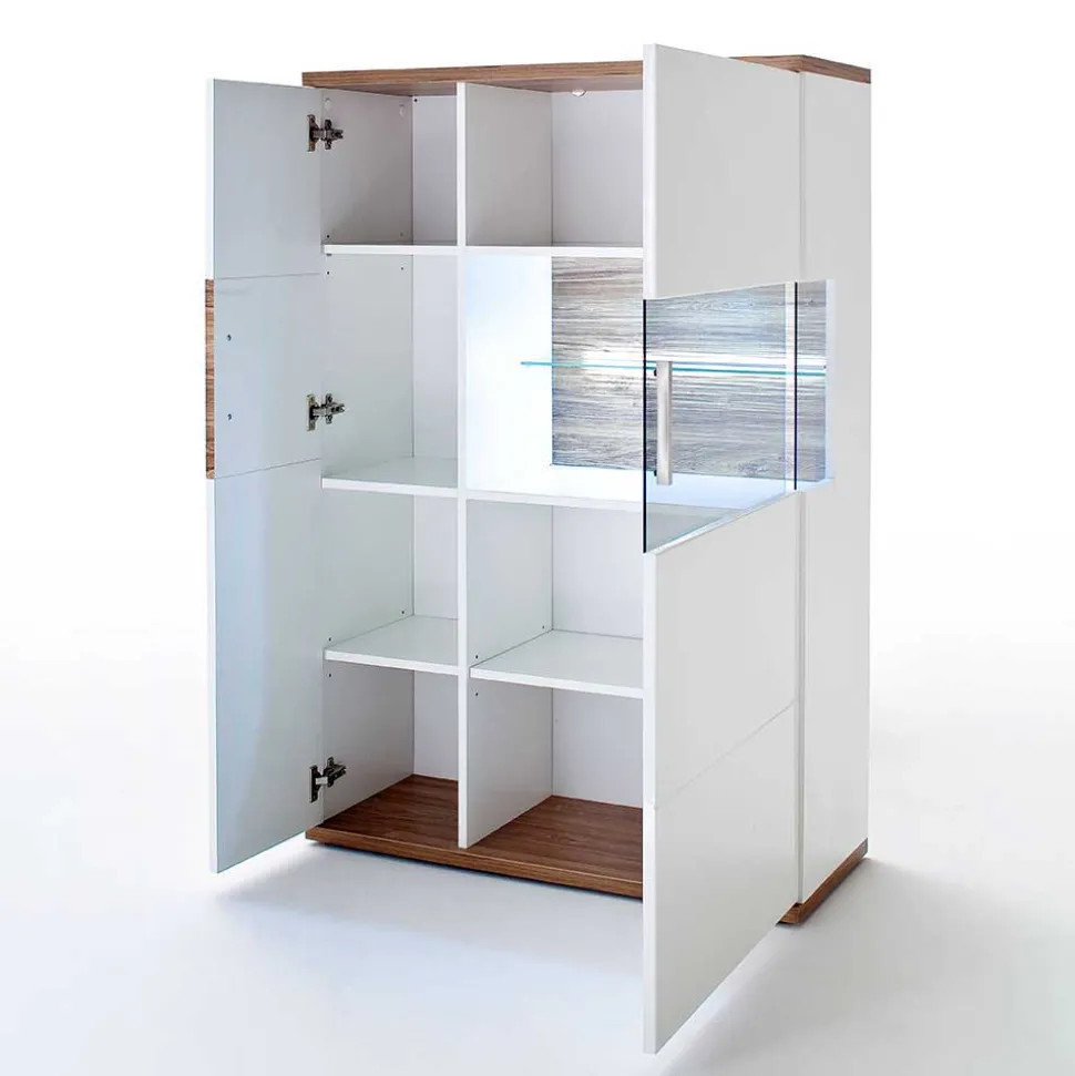 Wohnmöbel Set in Weiß Hochglanz - Icadro (vierteilig)