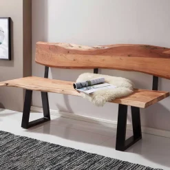 Wohnraum Baumkanten Bank mit Rückenlehne - Lussina