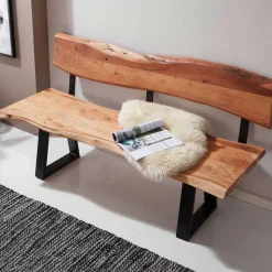 Wohnraum Baumkanten Bank mit Rückenlehne - Lussina