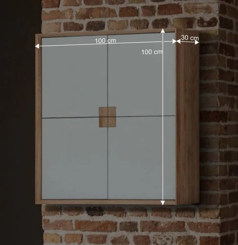 Wohnraum Hängeschrank in Weiß & Eiche - Julecas