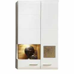 Wohnwand Hängeschrank in Weiß Eiche - Lisepio