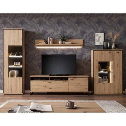 Wohnwand in Eicheoptik - Nikdus (vierteilig)