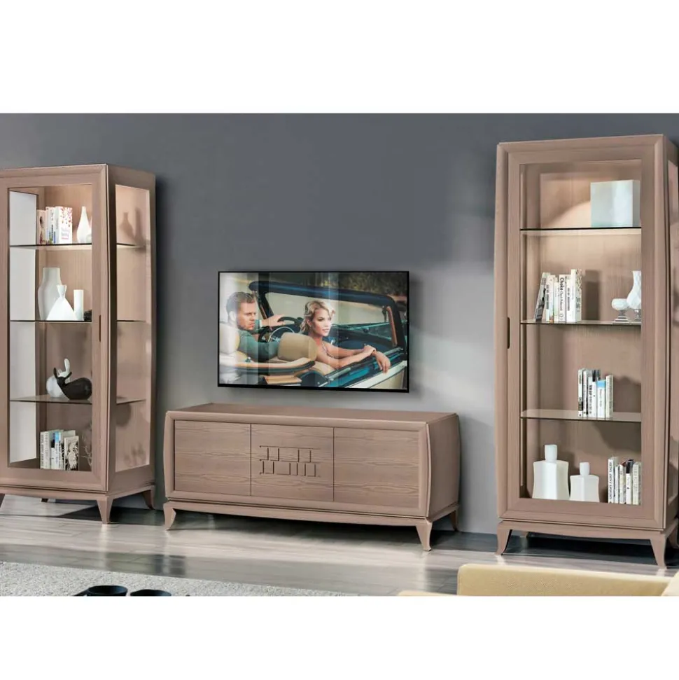 Wohnwand in Esche Dunkel - Lacruzira (dreiteilig)