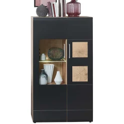 Wohnwand in Schwarz & Wildeiche - Kandu (fünfteilig)