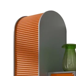 Wohnwand in Silber & Grün & Orange - Lecodas (dreiteilig)