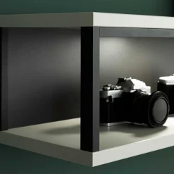 Wohnwand in Weiß und Schwarzgrau - Loazin (dreiteilig)