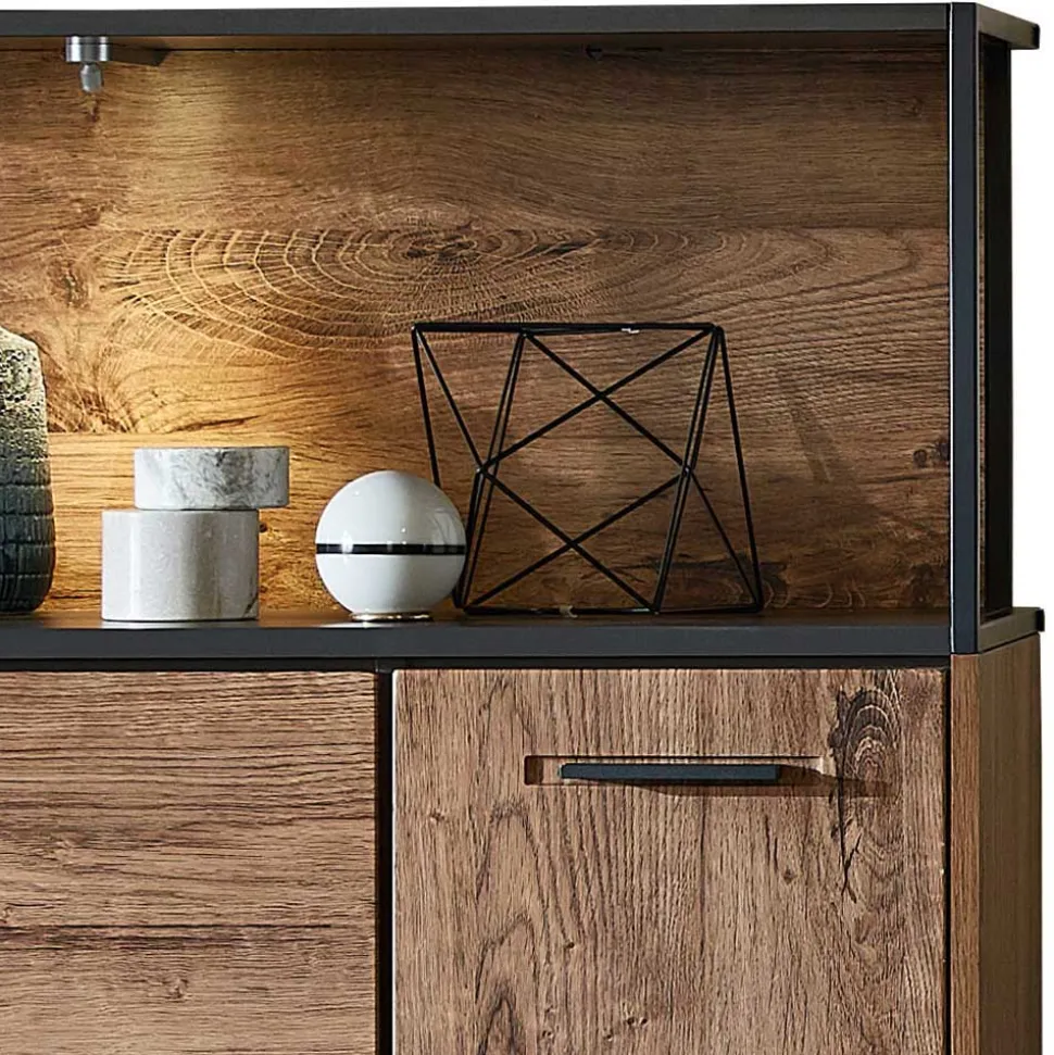 Wohnwand Möbel im Industrial Style - Xindus (dreiteilig)