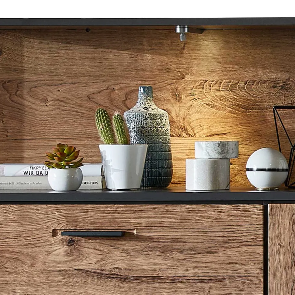 Wohnwand Möbel im Industrial Style - Xindus (dreiteilig)