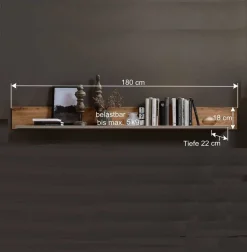 Wohnwand Möbel in Grau & Eiche - Fraguca (vierteilig)