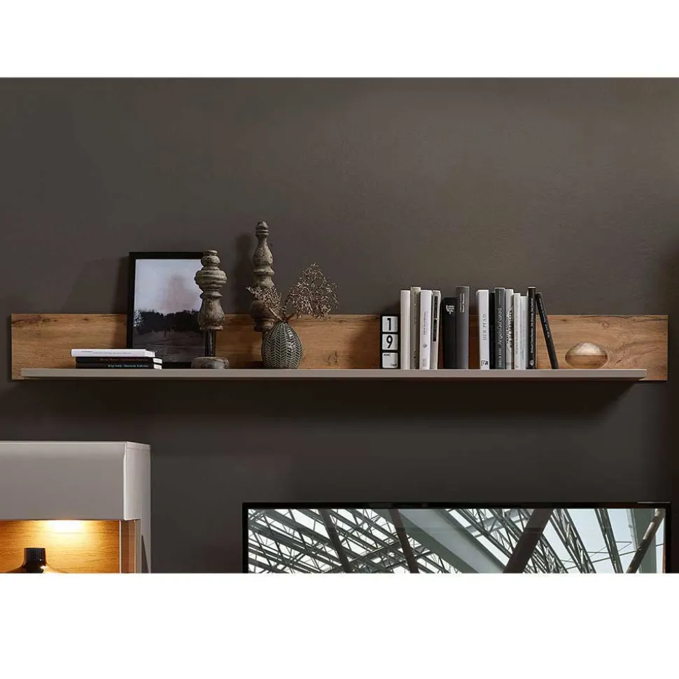 Wohnwand Möbel in Grau & Eiche - Fraguca (vierteilig)