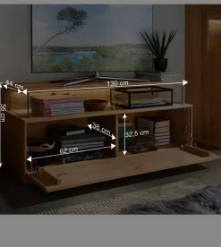 Wohnwand Möbel Kombination aus Wildeiche - Millena (dreiteilig)