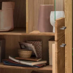 Wohnwand Möbel Set aus Wildeiche - Loitons (vierteilig)