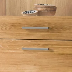 Wohnwand Möbel Set aus Wildeiche - Loitons (vierteilig)