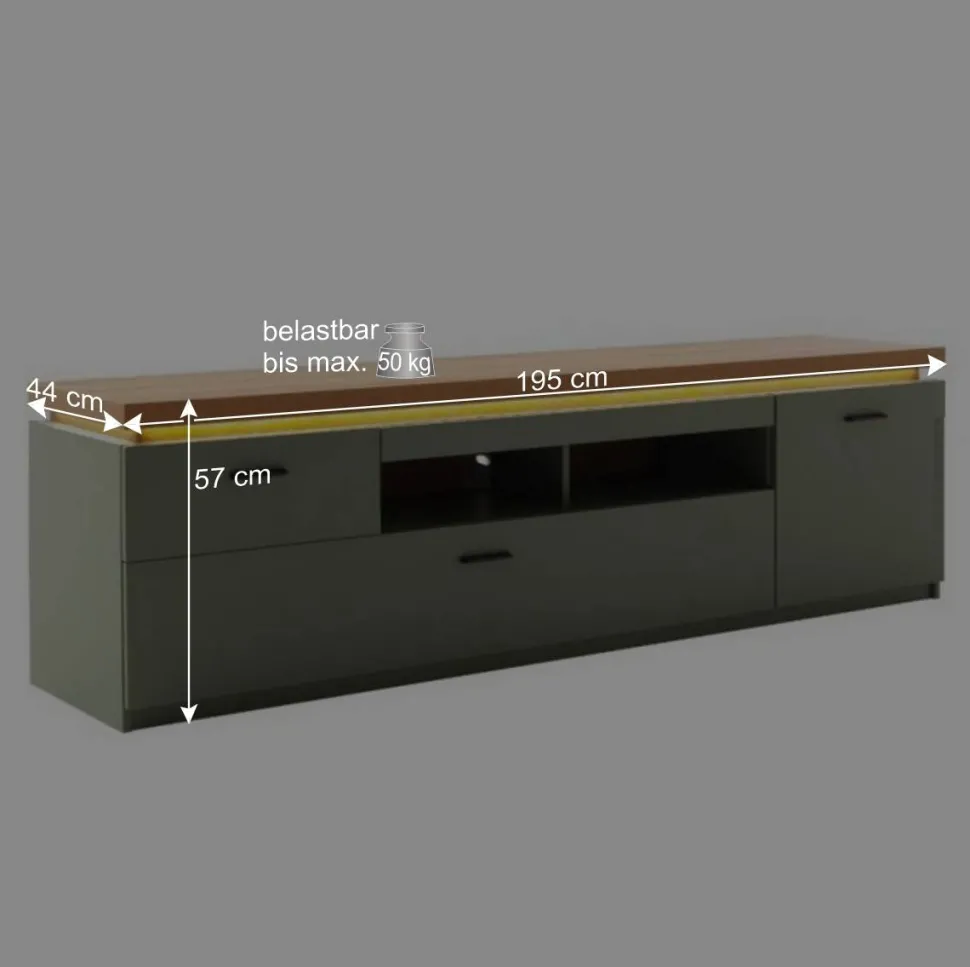 Wohnwand Möbel-Kombi modern - Kwin (dreiteilig)