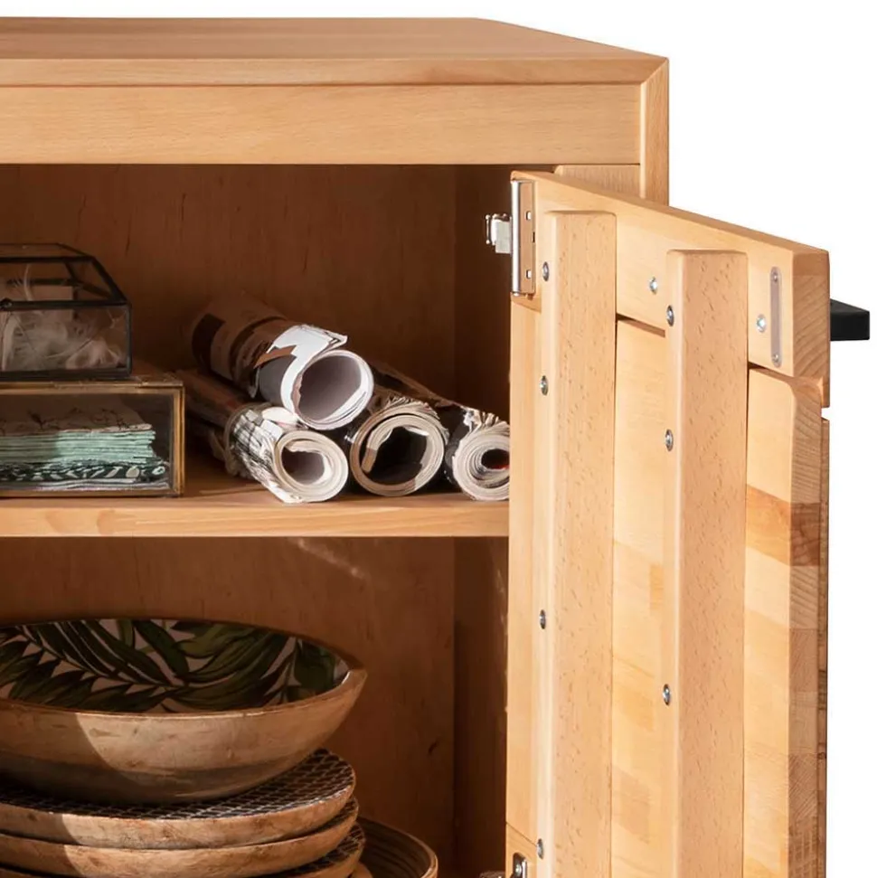 Wohnwand Möbelset aus Massivholz - Sarosca (vierteilig)