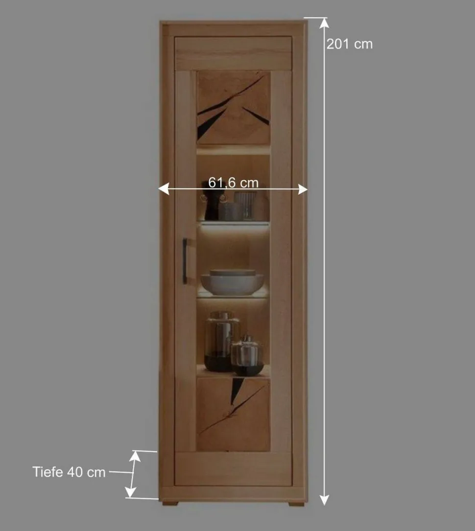 Wohnwand Möbelset aus Massivholz - Sarosca (vierteilig)