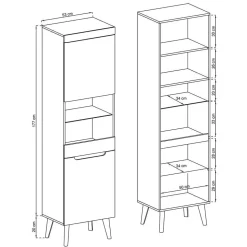 Wohnwand Möbelset Skandi Style - Olcian (vierteilig)