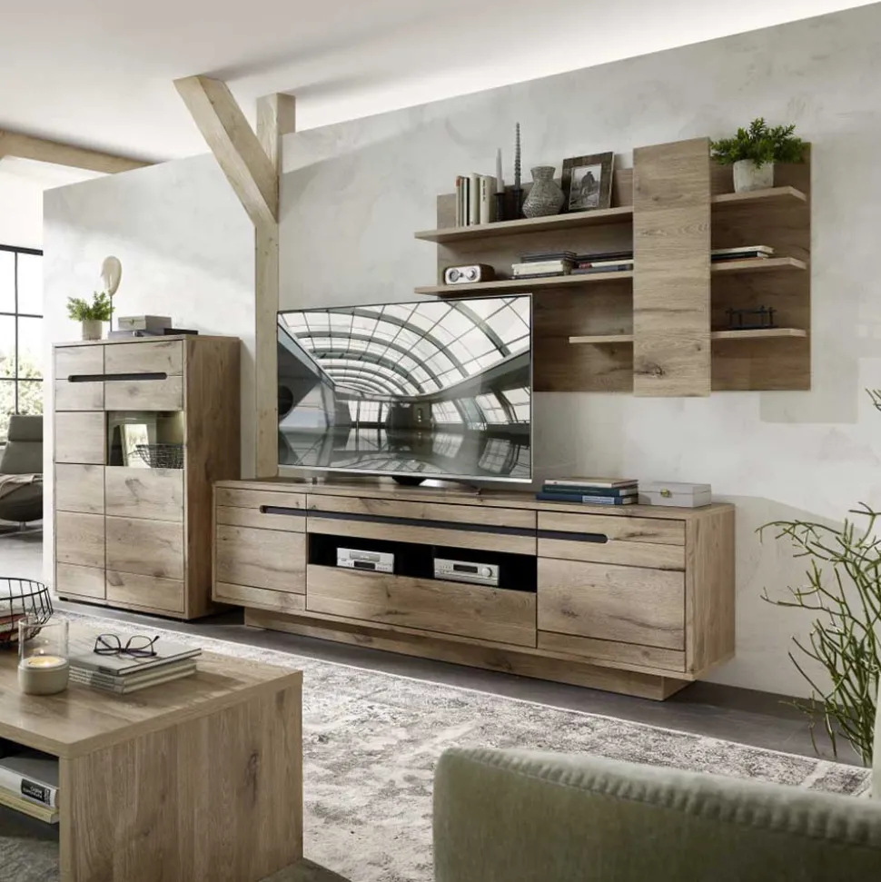Wohnwand Schränke im Holzdekor - Zelio (dreiteilig)