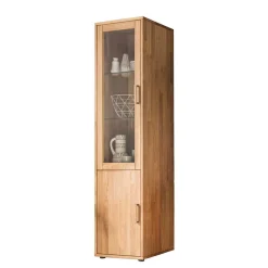 Wohnwand Standvitrine aus Holz - Teano