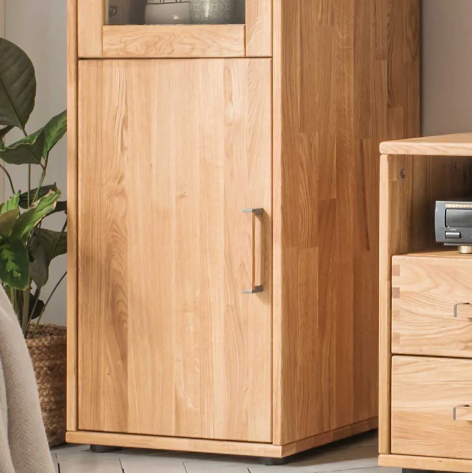 Wohnwand Standvitrine aus Holz - Teano