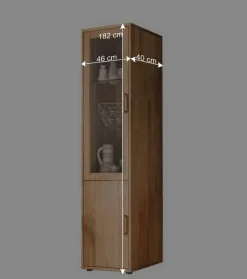 Wohnwand Standvitrine aus Holz - Teano