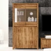 Wohnwand Vitrine Nadalia aus Wildeiche Massivholz
