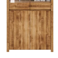 Wohnwand Vitrine Nadalia aus Wildeiche Massivholz