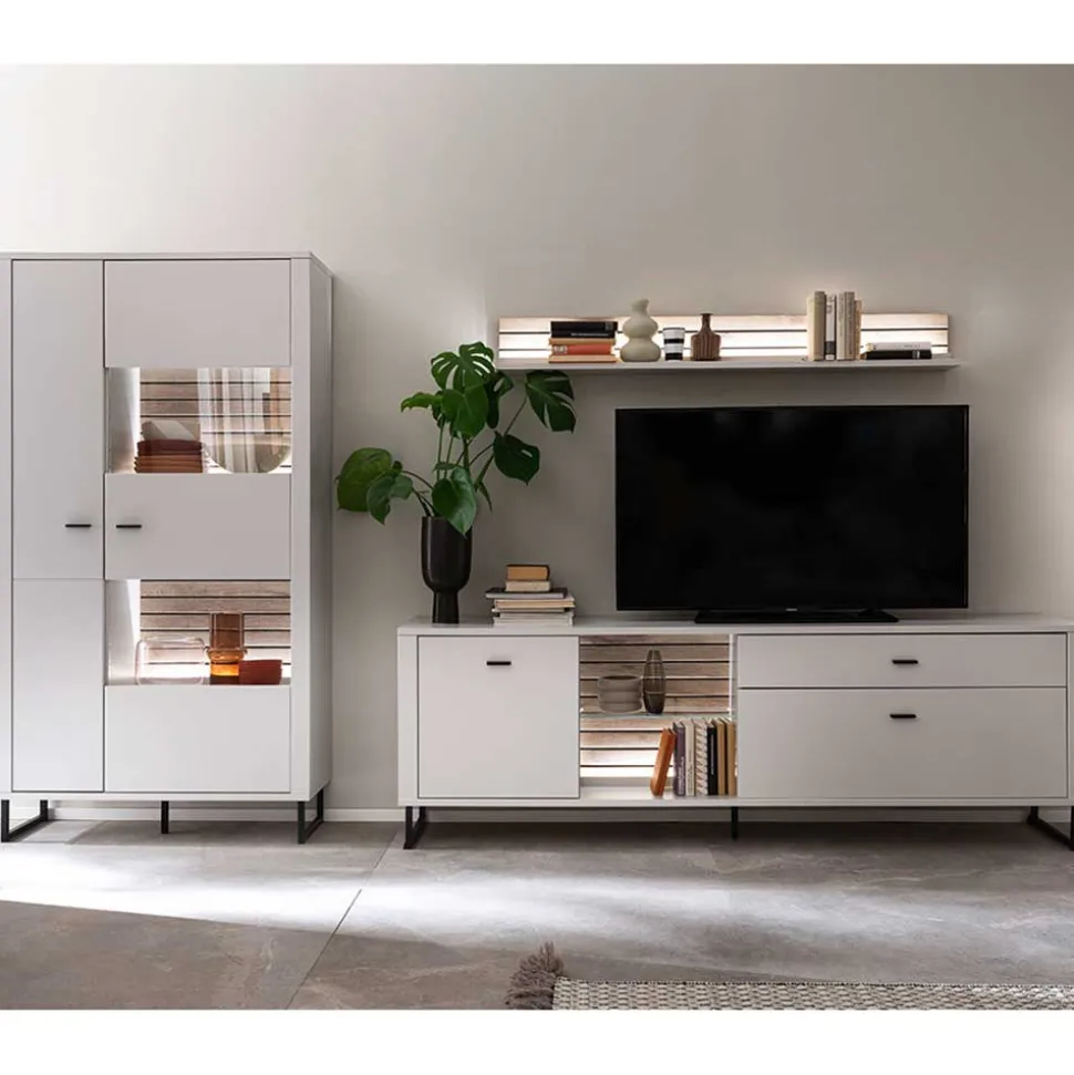 Wohnwand Wohnzimmermöbel Set - Varzino (dreiteilig)