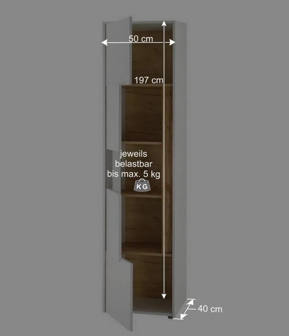 Wohnzimmer Anbauwand 340 cm breit - Nonessia (fünfteilig)