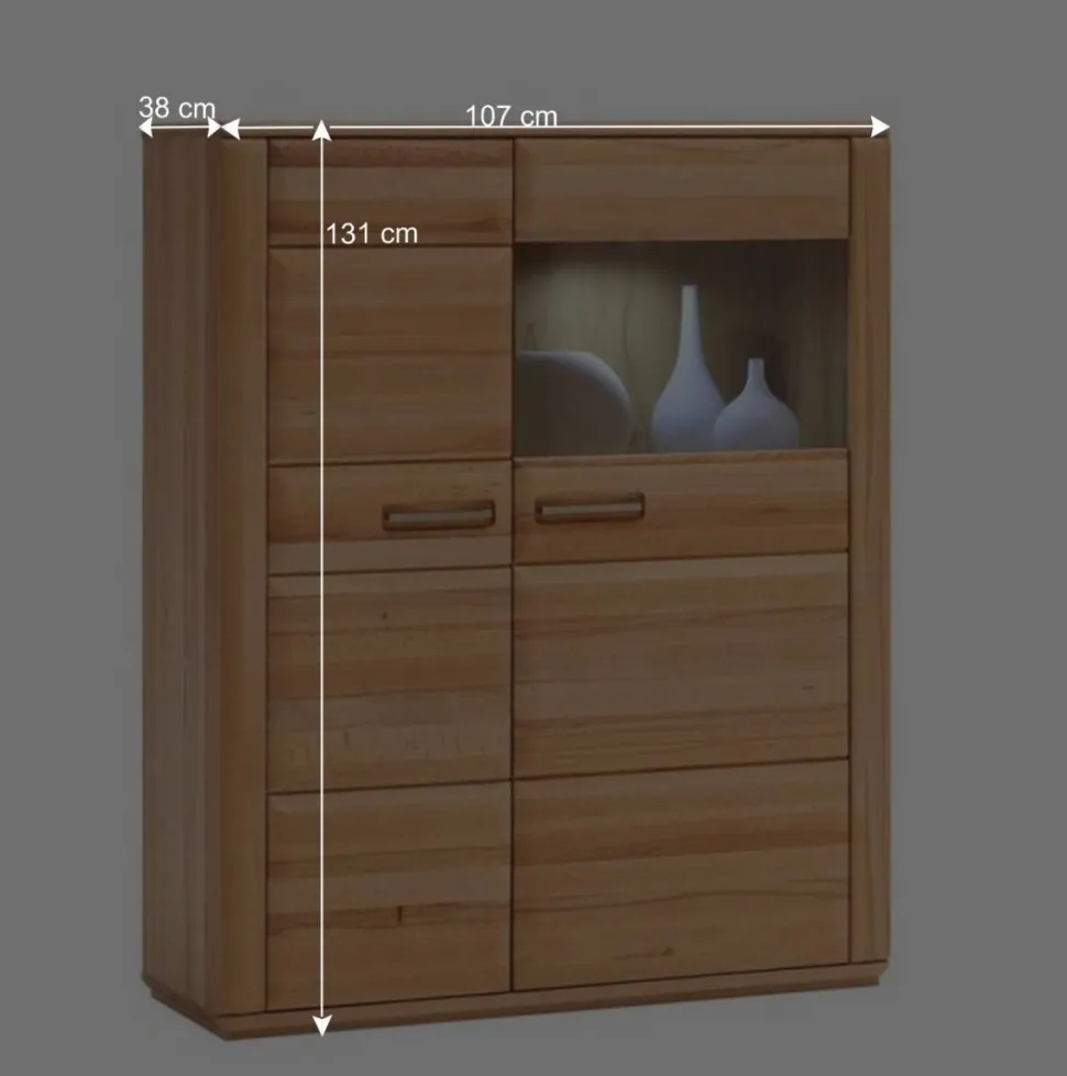 Wohnzimmer Anbauwand Athias aus Kernbuche (dreiteilig)