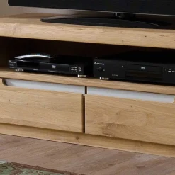 Wohnzimmer Anbauwand Croconia aus Wildeiche Massivholz (dreiteilig)