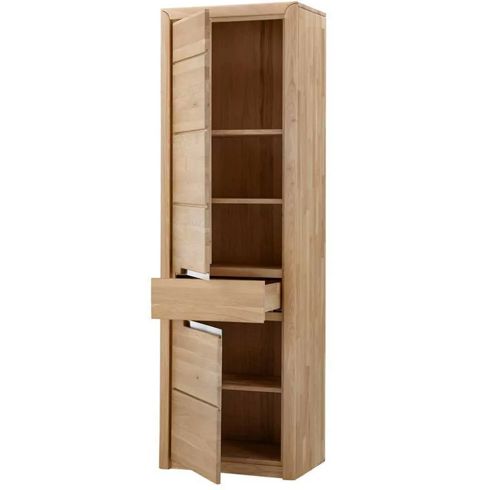 Wohnzimmer Anbauwand Croconia aus Wildeiche Massivholz (dreiteilig)