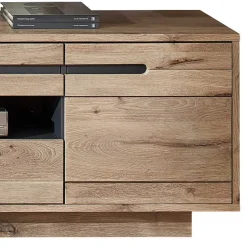 Wohnzimmer Anbauwand Holz Look - Zelio (dreiteilig)