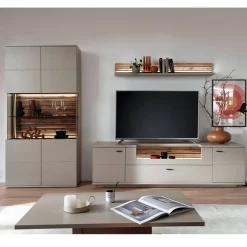 Wohnzimmer Anbauwand in Grau - Teorina (dreiteilig)