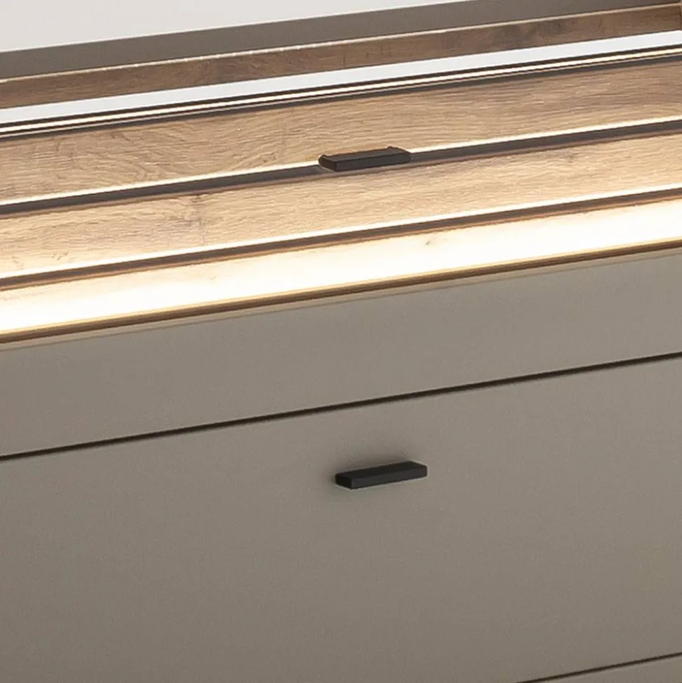 Wohnzimmer Anbauwand in Grau - Teorina (dreiteilig)