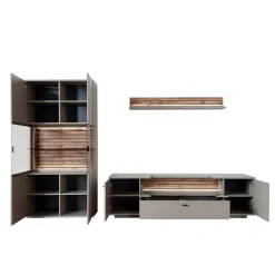 Wohnzimmer Anbauwand in Grau - Teorina (dreiteilig)