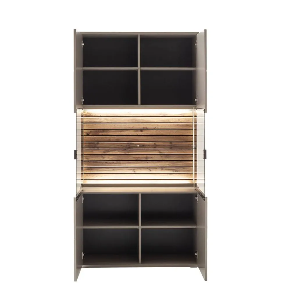 Wohnzimmer Anbauwand in Grau - Teorina (dreiteilig)