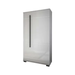 Wohnzimmer Anbauwand Jetongos in Weiß Hochglanz (vierteilig)