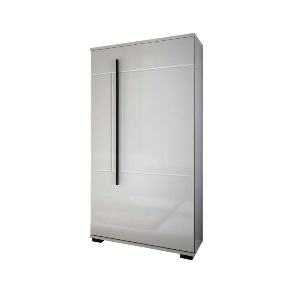 Wohnzimmer Anbauwand Jetongos in Weiß Hochglanz (vierteilig)