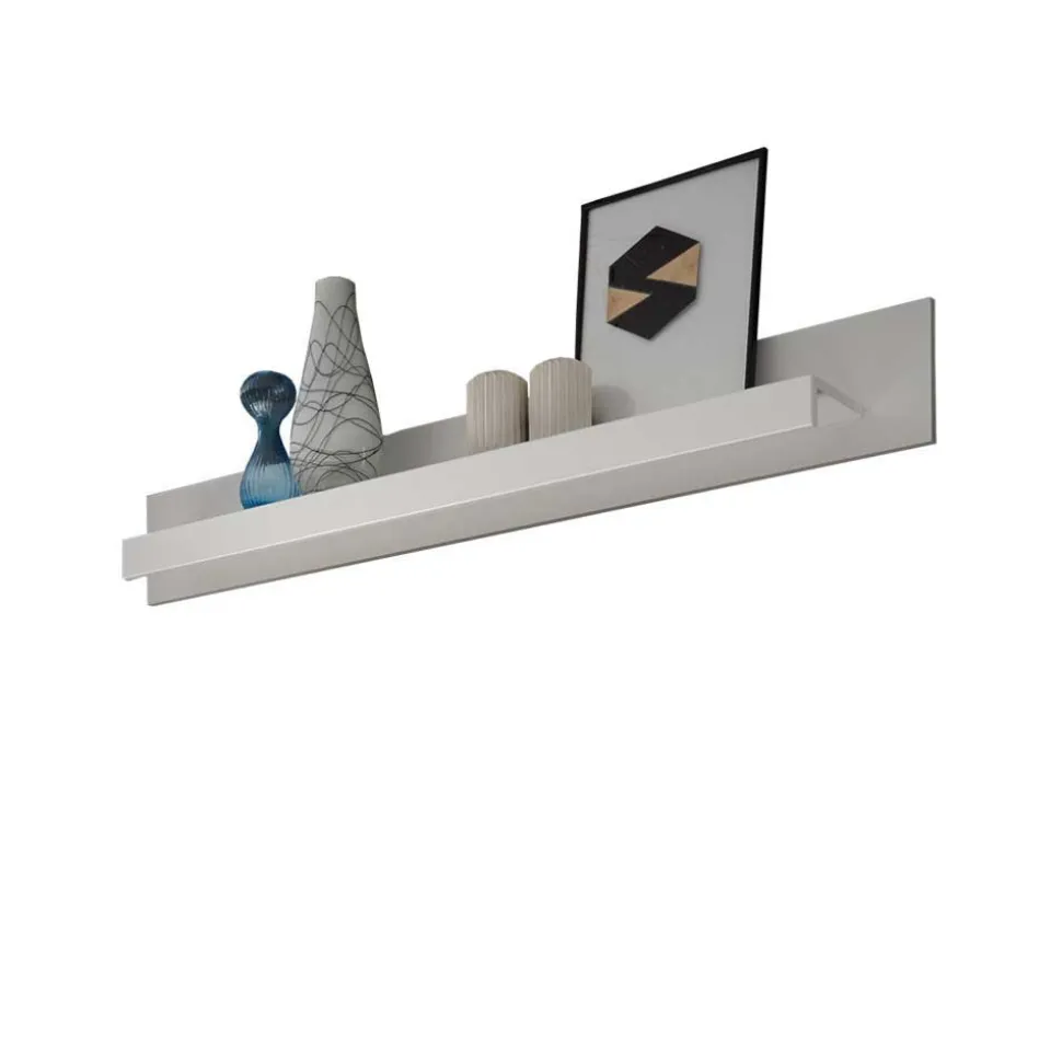 Wohnzimmer Anbauwand Jetongos in Weiß Hochglanz (vierteilig)