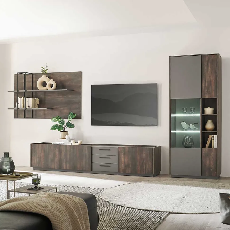 Wohnzimmer Anbauwand Möbel-Kombi - Mundo (dreiteilig)