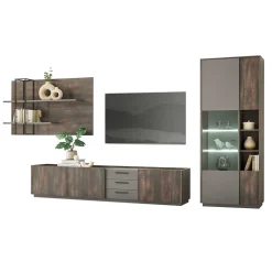 Wohnzimmer Anbauwand Möbel-Kombi - Mundo (dreiteilig)