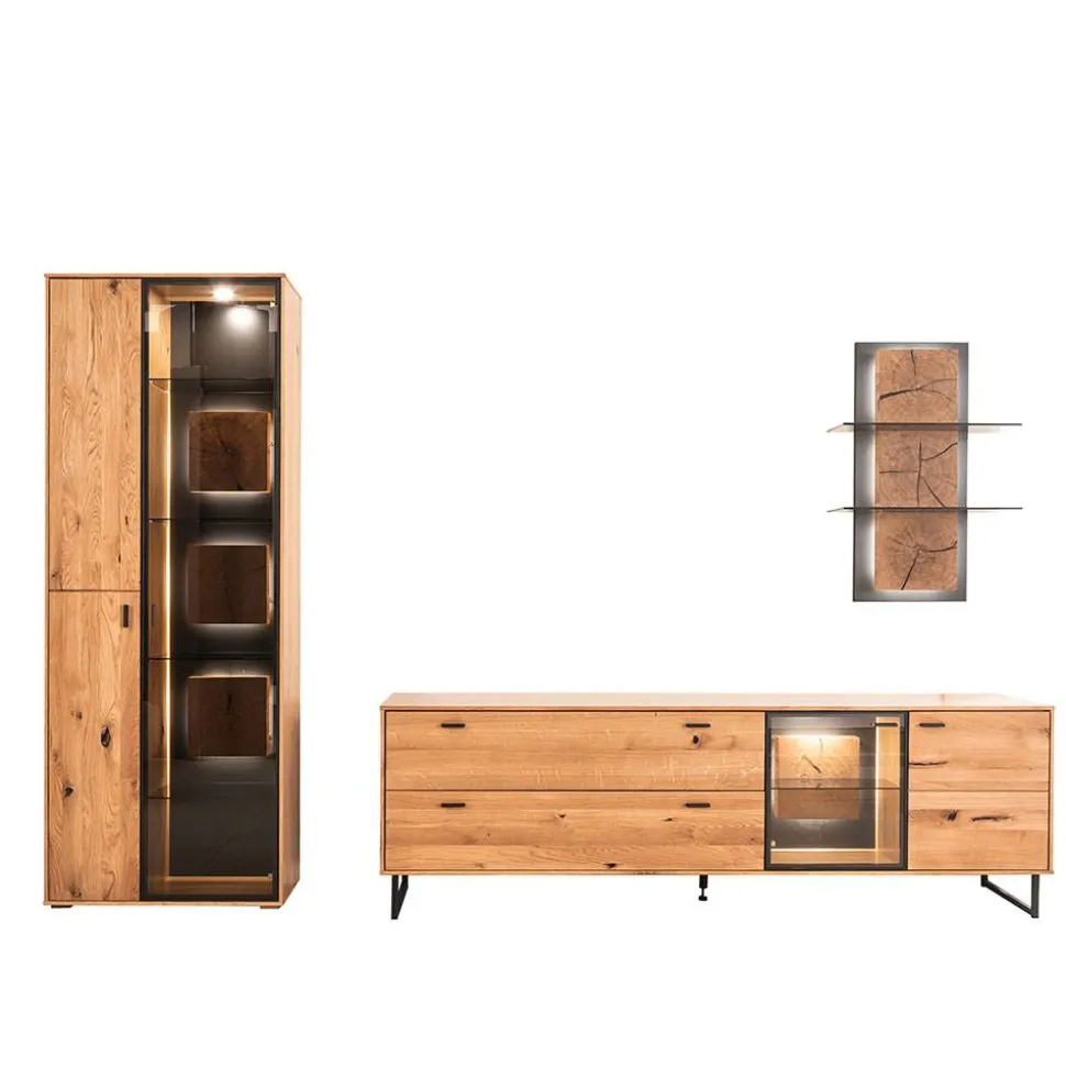 Wohnzimmer Anbauwand Möbel Set - Drinidad (dreiteilig)