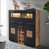 Wohnzimmer Barschrank in Schwarz & Wildeiche - Kandu