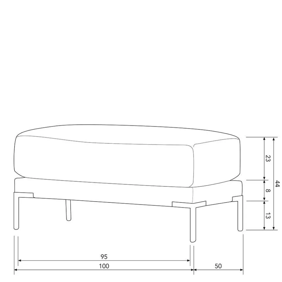 Wohnzimmer Beistellhocker in Hellgrau - Horedion