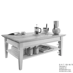 Wohnzimmer Couchtisch in Weiß & Eiche - Henry