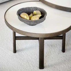 Wohnzimmer Couchtisch mit runder Keramikplatte - Wyola