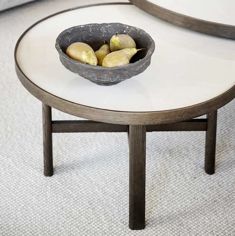 Wohnzimmer Couchtisch mit runder Keramikplatte - Wyola