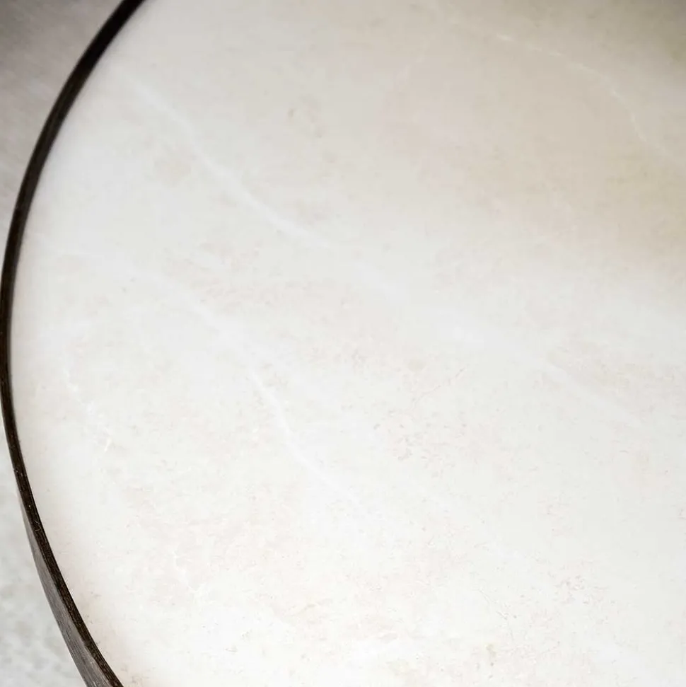 Wohnzimmer Couchtisch mit runder Keramikplatte - Wyola